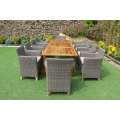 Hot Design Patio Garden 8 Chaises Dining Set Poly Rattan Meubles en osier